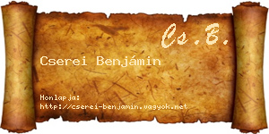 Cserei Benjámin névjegykártya