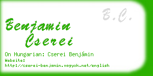 benjamin cserei business card