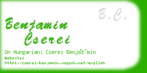 benjamin cserei business card